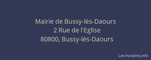 Mairie de Bussy-l&egrave;s-Daours