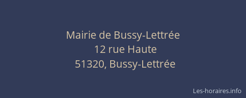 Mairie de Bussy-Lettrée