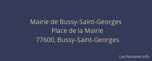 Mairie de Bussy-Saint-Georges