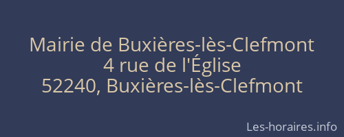 Mairie de Buxières-lès-Clefmont