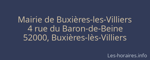 Mairie de Buxières-les-Villiers