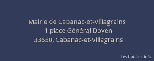 Mairie de Cabanac-et-Villagrains