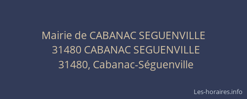 Mairie de CABANAC SEGUENVILLE