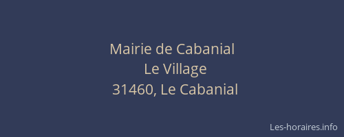Mairie de Cabanial