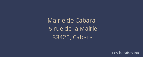 Mairie de Cabara