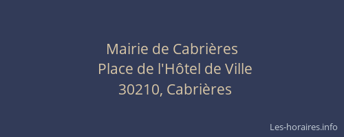 Mairie de Cabri&egrave;res