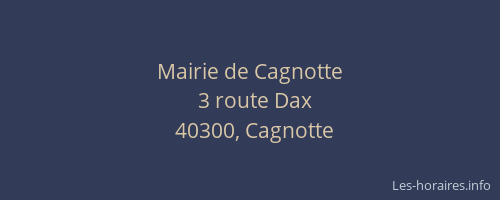 Mairie de Cagnotte