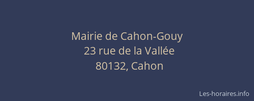 Mairie de Cahon-Gouy