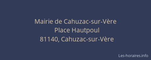 Mairie de Cahuzac-sur-Vère