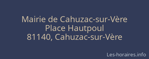 Mairie de Cahuzac-sur-Vère