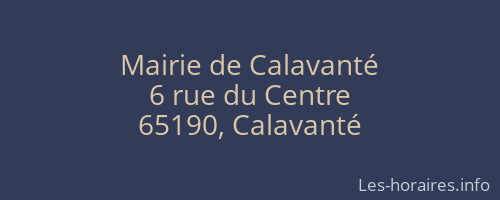 Mairie de Calavanté