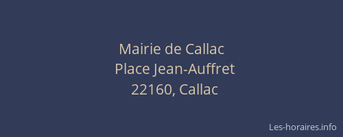 Mairie de Callac