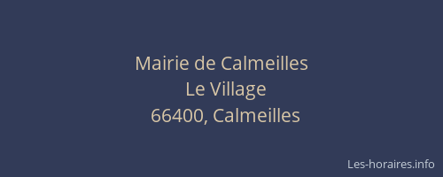 Mairie de Calmeilles