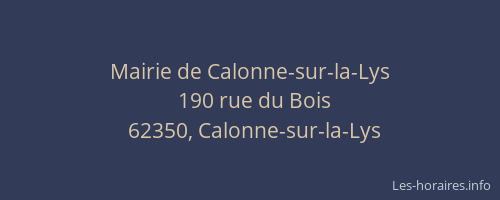 Mairie de Calonne-sur-la-Lys