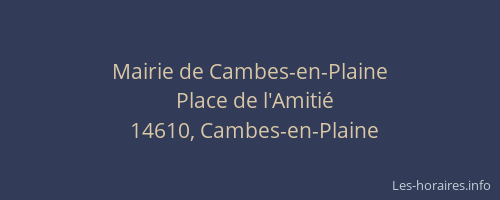 Mairie de Cambes-en-Plaine
