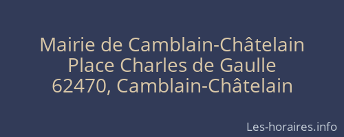 Mairie de Camblain-Châtelain