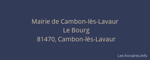 Mairie de Cambon-l&egrave;s-Lavaur