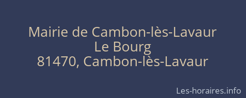 Mairie de Cambon-lès-Lavaur
