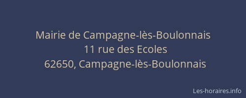 Mairie de Campagne-l&egrave;s-Boulonnais