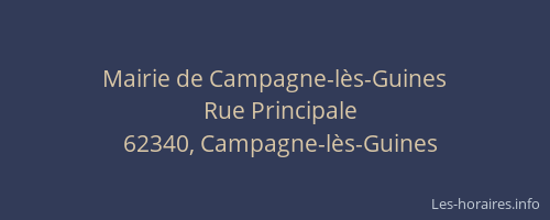 Mairie de Campagne-l&egrave;s-Guines