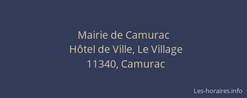 Mairie de Camurac