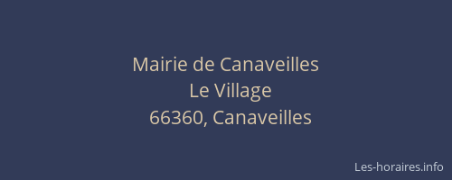 Mairie de Canaveilles