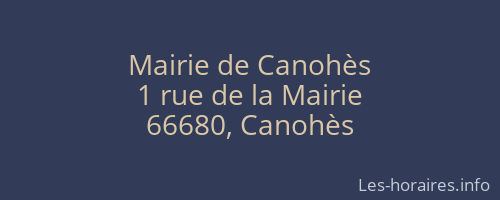 Mairie de Canohès
