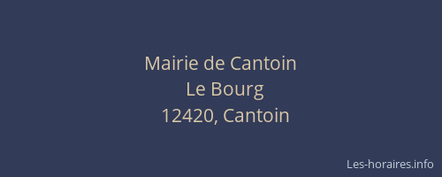 Mairie de Cantoin