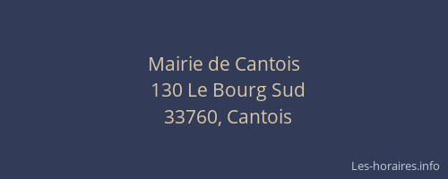 Mairie de Cantois