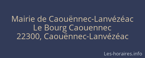 Mairie de Caouënnec-Lanvézéac
