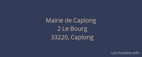Mairie de Caplong