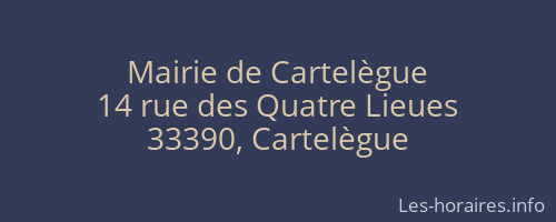 Mairie de Cartelègue