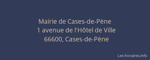 Mairie de Cases-de-P&egrave;ne