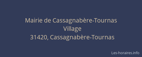 Mairie de Cassagnabère-Tournas