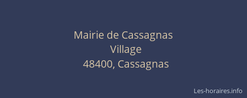 Mairie de Cassagnas