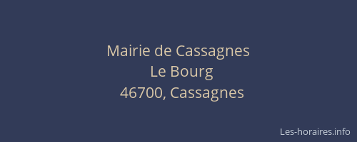 Mairie de Cassagnes