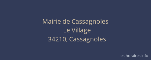 Mairie de Cassagnoles