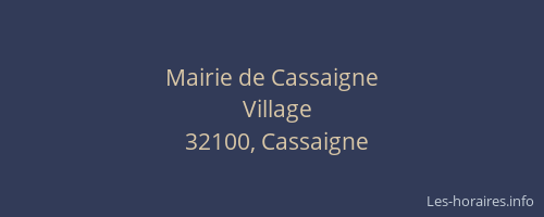 Mairie de Cassaigne