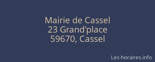 Mairie de Cassel