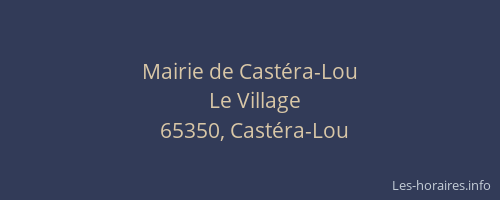Mairie de Castéra-Lou