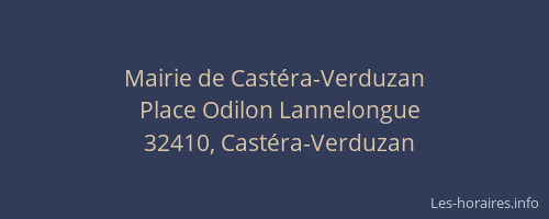 Mairie de Cast&eacute;ra-Verduzan