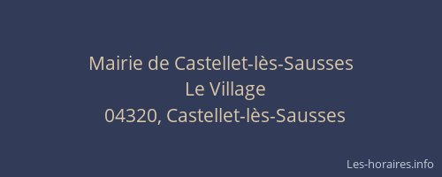 Mairie de Castellet-lès-Sausses