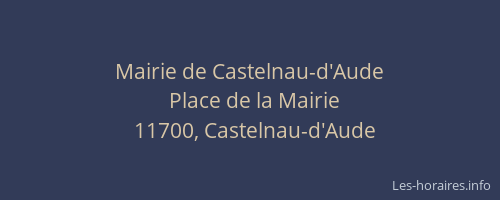 Mairie de Castelnau-d'Aude