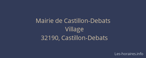 Mairie de Castillon-Debats