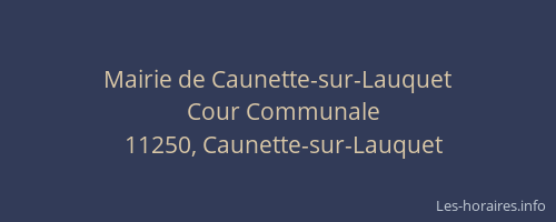 Mairie de Caunette-sur-Lauquet