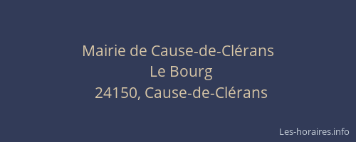 Mairie de Cause-de-Cl&eacute;rans