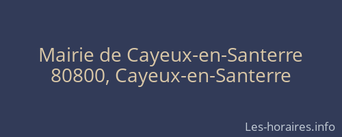 Mairie de Cayeux-en-Santerre