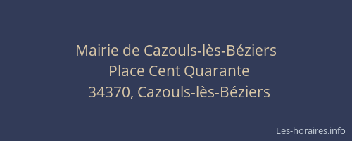 Mairie de Cazouls-lès-Béziers