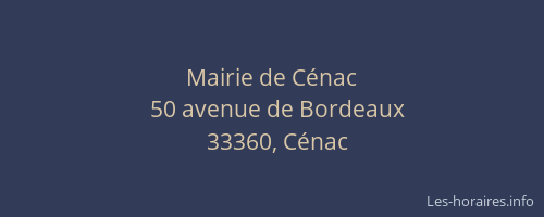 Mairie de C&eacute;nac