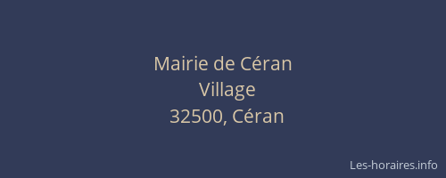 Mairie de C&eacute;ran